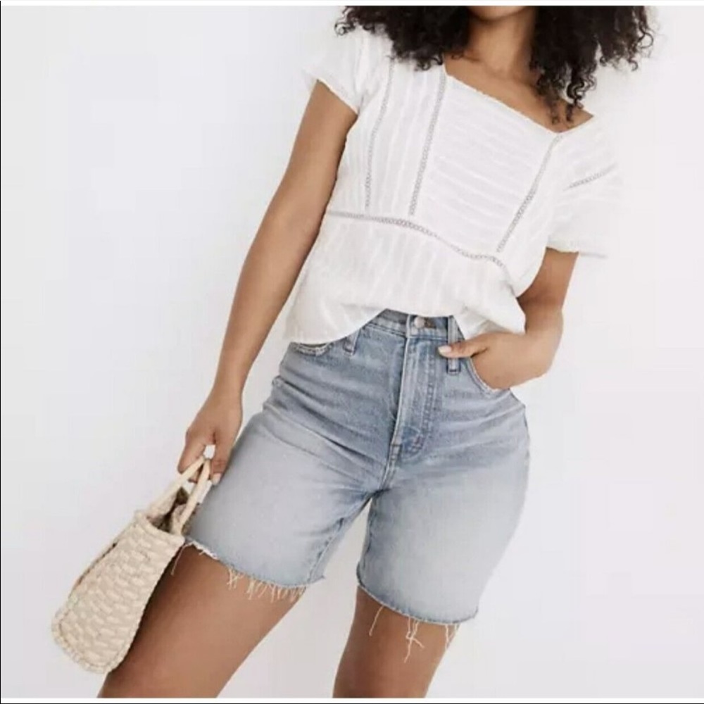 MADEWELL High Rise Mid Length Denim Jean Shorts